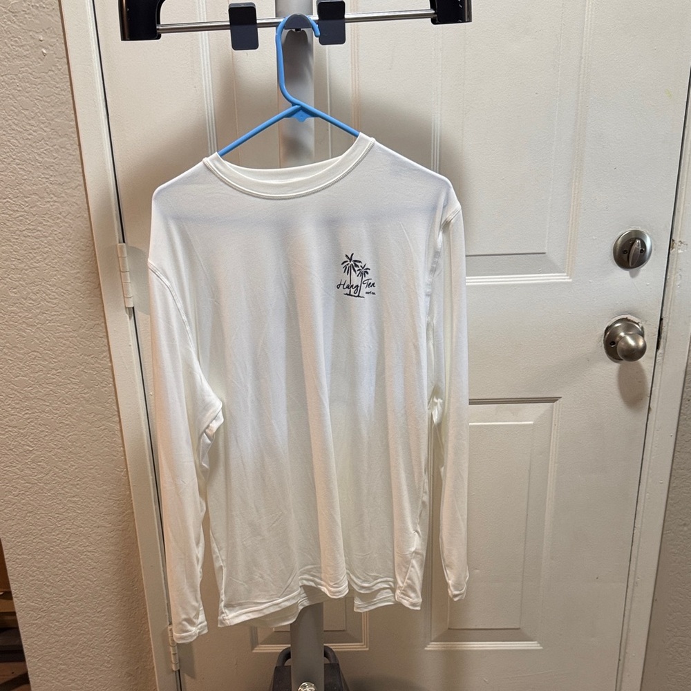 Hang Ten White Shirt with Navy Palm Design